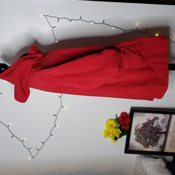 NEW Woman Within Hooded ALine Fleece Coat Red - Picture 12 of 14